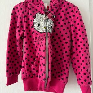 Hello Kitty Pink and Black Polka Dot Hoodie